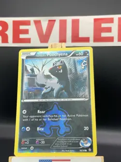 Team Aqua's Poochyena 16/34 Pokemon Double Crisis XY Reverse Holo Common Card HP - Image 2