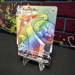 Aegislash VMAX 190/185 Vivid Voltage Holo 2020 Pokemon Card Rainbow NM - Image 3