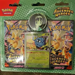 Pokemon Mega Evolution Ascended Heroes Kit Erika Tangela Foil Card Coin Booster - Image 1