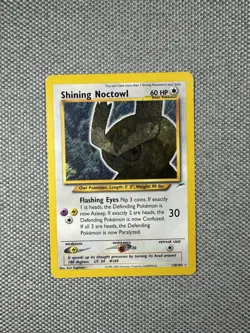 Pokemon Shining Noctowl 110 Holo Card PSA 8 Neo Destiny Secret Rare - Image 1
