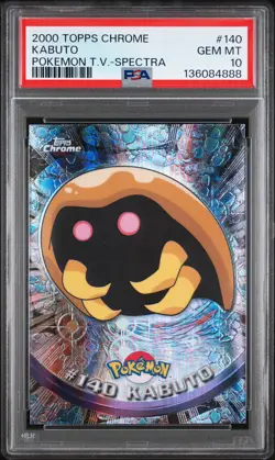 2000 TOPPS CHROME POKEMON T.V. SPECTRA #140 KABUTO PSA 10 - Image 1