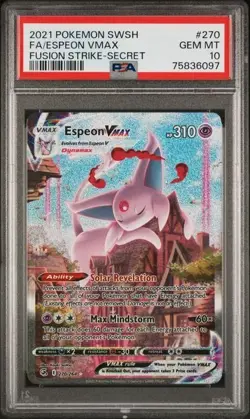 Espeon VMAX Pokemon SWSH Fusion Strike #270 PSA 10 - Image 1