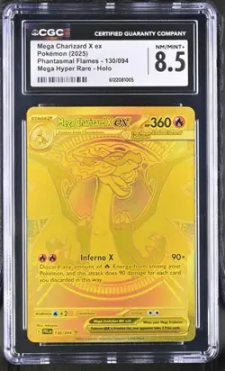 Mega Charizard X EX *CGC 8.5* Mega Hyper Rare *Phantasmal Flames* #130 * Pokemon - Image 1