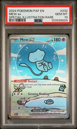 2024 POKEMON PAF EN-PALDEAN FATES SPECIAL ILLUSTRATION RARE #232 MEW EX PSA 10 - Image 1