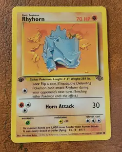 Rhyhorn #61/64 Jungle 1st Edition Pokemon TCG - Image 1