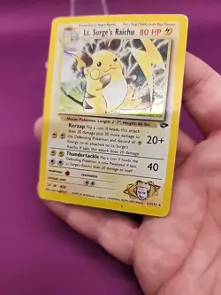 Lt. Surge's Raichu Holo Foil Pokemon TCG GYM Leaders Pikachu 11/132 *CCGHouse* - Image 4