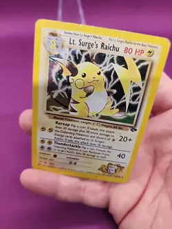 Lt. Surge's Raichu Holo Foil Pokemon TCG GYM Leaders Pikachu 11/132 *CCGHouse* - Image 5