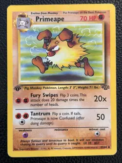 Pokemon Primeape Jungle 1st Edition 43/64 LP - Image 1