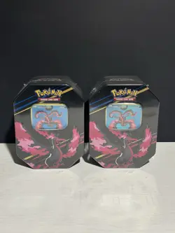 Pokemon TCG: Crown Zenith Galarian Moltres Tin - Lot of Two Sealed Clean Pair - Image 1