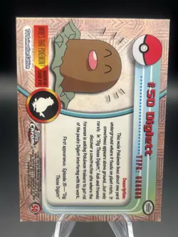 Diglett #50 2000 Topps Chrome Pokemon TV Animation Edition Chrome TCG - Image 2