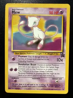 FREE SHIPPING Mew #8 Black Star Promo WOTC Pokemon League 2000 Non-Holo Vintage - Image 1