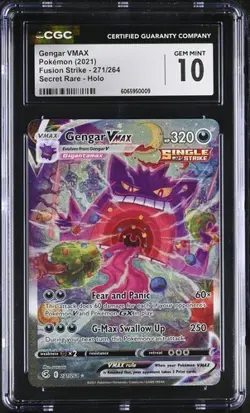 Gengar VMAX Pokemon Fusion Strike #271/264 Secret Rare Full Art CGC 10 - Image 1