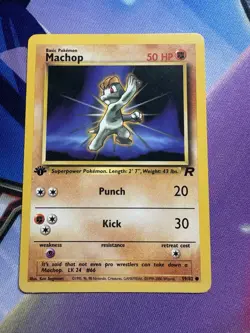 Pokemon TCG - MACHOP - 1ST EDITION - 59/82 - TEAM ROCKET (2000) - WOTC - LP - Image 1