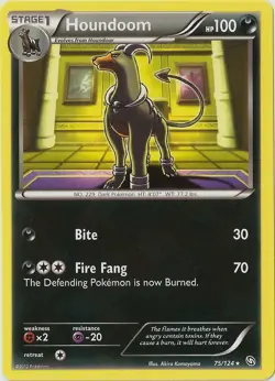 Moderately Played Houndoom - 75/124 - Rare Pokemon Dragons Exalted - Image 1