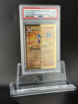 2021 Pokemon Charizard Celebrations UPC Gold Metal Promo #4 PSA 9 Mint Pokemon - Image 4