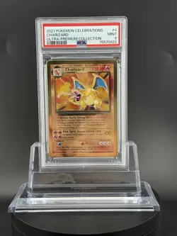 2021 Pokemon Charizard Celebrations UPC Gold Metal Promo #4 PSA 9 Mint Pokemon - Image 5
