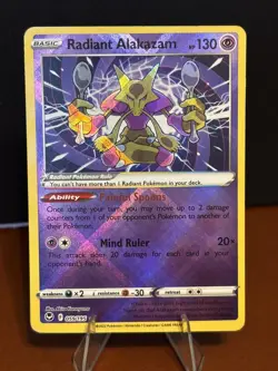 Pokemon TCG - Radiant Alakazam 59/195 - Silver Tempest - Near Mint NM! - Image 1
