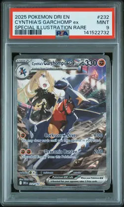 2025 POKEMON DRI EN-DESTINED RIVALS #232 CYNTHIA'S GARCHOMP EX PSA 9 - Image 1