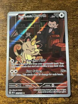 Team Rockets Meowth 203/182 IR Destined Rivals Alt Art 2025 Pokemon - Image 1