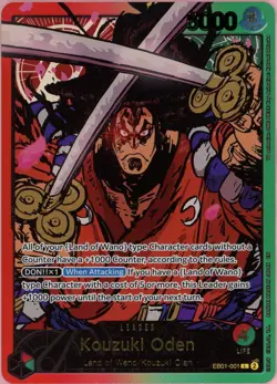 One Piece Single: Kouzuki Oden Leader Alt Art EB01-001 Extra Booster Memorial Co - Image 1
