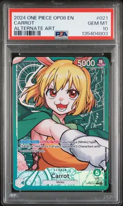2024 ONE PIECE OP08-TWO LEGENDS #021 CARROT ALTERNATE ART PSA 10 - Image 1