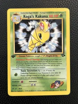 Pokemon TCG Koga's Kakuna Gym Challenge 1st Edition Uncommon Card 47/132 - Image 1