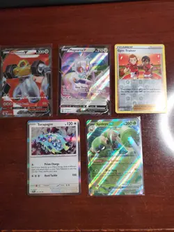 Pokemon 5 Card Lot Holos EX, V And Rare Cards , Great Value Set Building Lot25 - Image 1