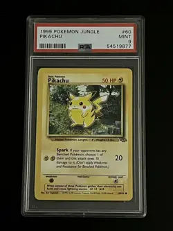 Pokemon Card Pikachu 60/64 Jungle Mint PSA 9 Wizards of the Coast - Image 1