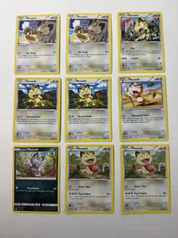 Meowth Pokemon Trading Card Game Lot Of 9 - Image 1