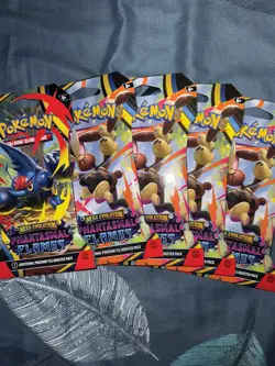 5x Pokemon Card Lot Sleeved Booster Packs Mega Evolution Phantasmal Flames New - Image 1