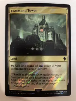 Command Tower 0485 FFVII, Surge Foil, Final Fantasy, Magic MTG NM - Image 1