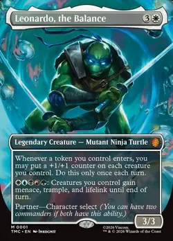 Leonardo, the Balance TMNT Magic the Gathering MTG Presale FOIL - Image 1