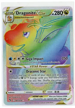Dragonite VSTAR 081/078 Pokemon Go Sword & Shield Secret Rare Card NM+ - Image 1