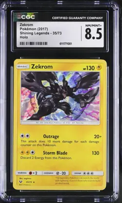Zekrom 35/73 Shining Legends Holo Graded CGC NM-Mint Plus 8.5 Low Pop - Image 1