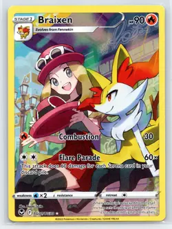 Pokemon NM Holo Braixen TG01/TG30 Ultra Rare SWSH12: Silver Tempest Trainer Gall - Image 1