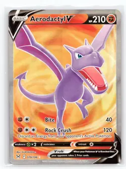 Pokemon NM Holo Aerodactyl V (Full Art) 179/196 Ultra Rare SWSH11: Lost Origin - Image 1