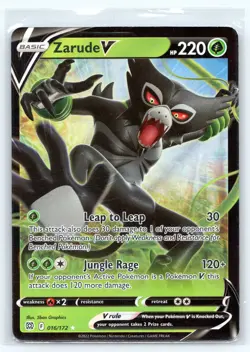 Pokemon NM Holo Zarude V 016/172 Ultra Rare SWSH09: Brilliant Stars - Image 1