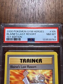 2000 Pokemon Gym Heroes Blaine’s Last Resort 1st Edition #105/132 PSA 8 - Image 3