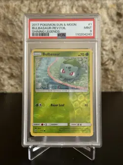 Pokemon TCG Bulbasaur 1/73 Shining Legends Reverse Holo PSA 9 2017 - Image 1