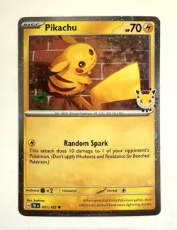 Pikachu 051 /162 Stamped 2026 Pokemon Day 30th Anniversary Promo NM - Image 1