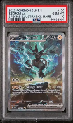 2025 Pokemon BLK Black Bolt Zekrom EX Special Illustration Rare PSA 10 #166 SIR - Image 1