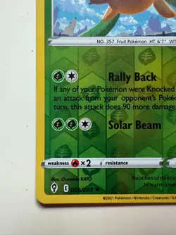TROPIUS 006/203 EVOLVING SKIES POKEMON (REVERSE HOLO, NM) PSA 7 - Image 5