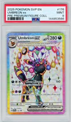2025 Pokemon Prismatic Evolutions Umbreon ex #176 Figure Collection BSP PSA 9 - Image 1