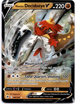 Pokemon TCG Hisuian Decidueye V 083/189 Astral Radiance Holo Rare Near Mint - Image 1