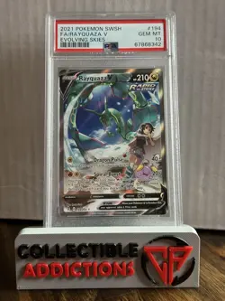 2021 Pokemon Sword & Shield Evolving Skies #194 Rayquaza V PSA 10 - Image 1