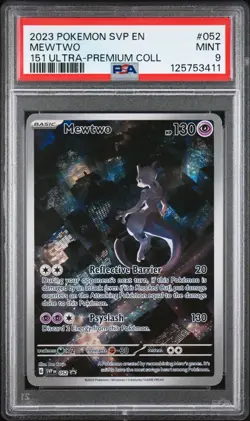 Pokemon Mewtwo 052 Promo Full Art Holo Ultra SVP 151 Premium Collection PSA 9 - Image 1