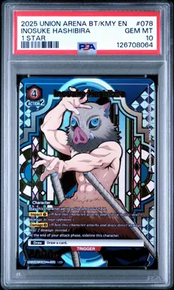 2025 Union Arena BT/KMY EN Inosuke Hashibira 1 Star Gem MT PSA 10 🔥 - Image 1
