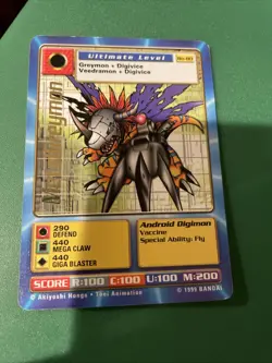 Metalgreymon BO-80 Digimon Card Digi Battle Gold Text NM - Image 1