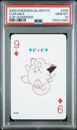 Clefable ~ 2000 Pokemon Japanese Silver Playing Card 9 of Diamonds #035 ~ PSA 10 - Image 1
