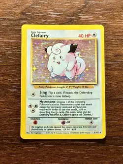 Clefairy 5/102 Base Set Unlimited Holo Rare 1999 WOTC Pokemon TCG Card - Image 1